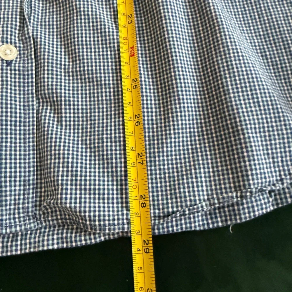 J.Crew Mens XL Slim Untucked Flex Washed Gingham Button Down‎ Shirt AL861 Blue